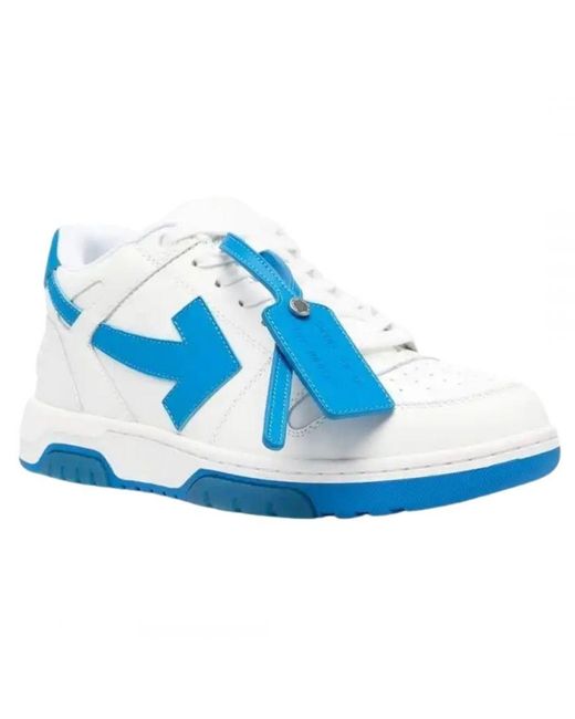 Off-White c/o Virgil Abloh Blue Off- Tag Out Of Office Calf Leather Sneakers for men