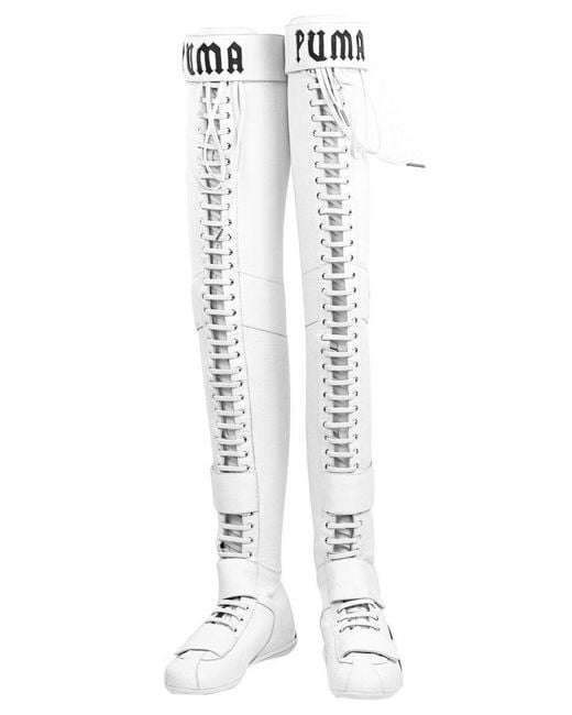 PUMA White X Fenty Over The Knee Boots