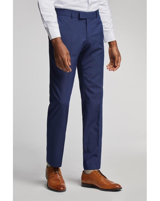Antique Rogue Blue Regular Suit Trousers for men