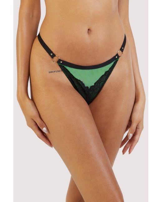 Playful Promises Green Emelda Lace & Ring Thong