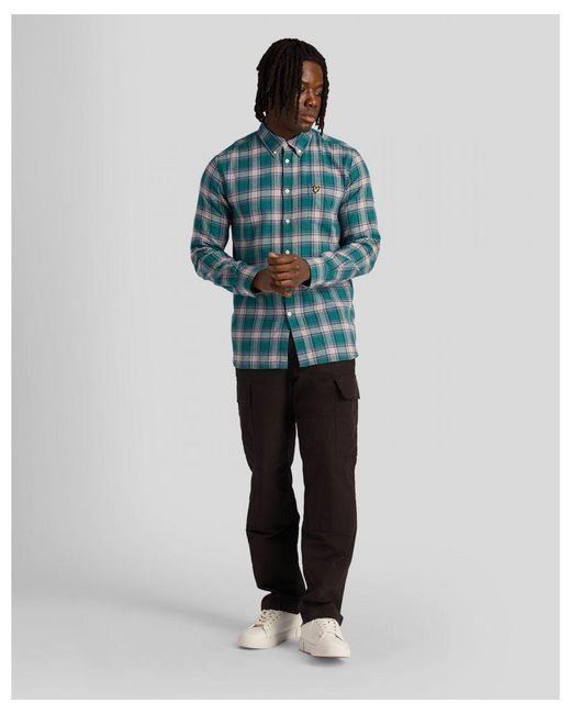 Lyle & Scott Blue Check Flannel Shirt for men