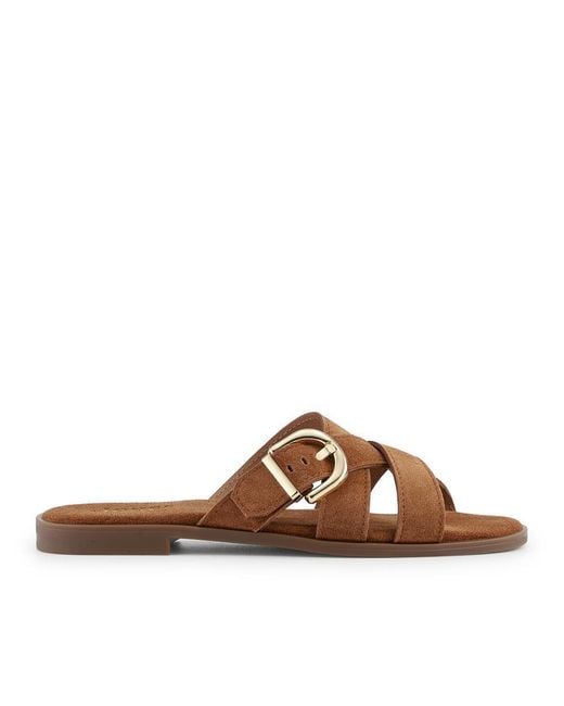 Jones Bootmaker Brown Hylda Smart Suede Leather Mules