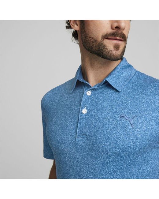 PUMA Blue Cloudspun Primary Golf Polo Shirt for men