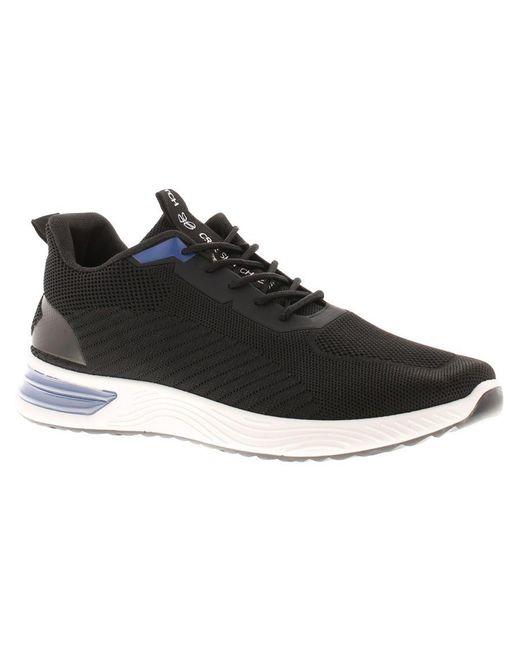 Crosshatch Black Running Trainers Nyles Elasticated Textile for men