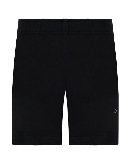 Champion Black Logo Shorts Cotton