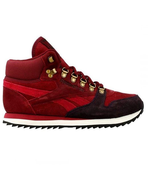 Reebok Red Classic Mid Shoes Leather