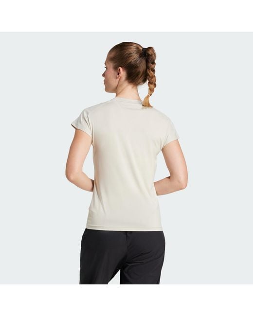 Adidas Originals White Aeroready Train Essentials Minimal Branding V-Neck Tee