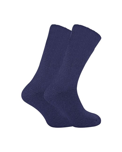 David James Blue 2 Pack Thermal Sleep Socks For Winter for men