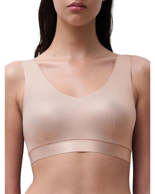 Chantelle Natural Softstretch V-Neck Padded Crop Top