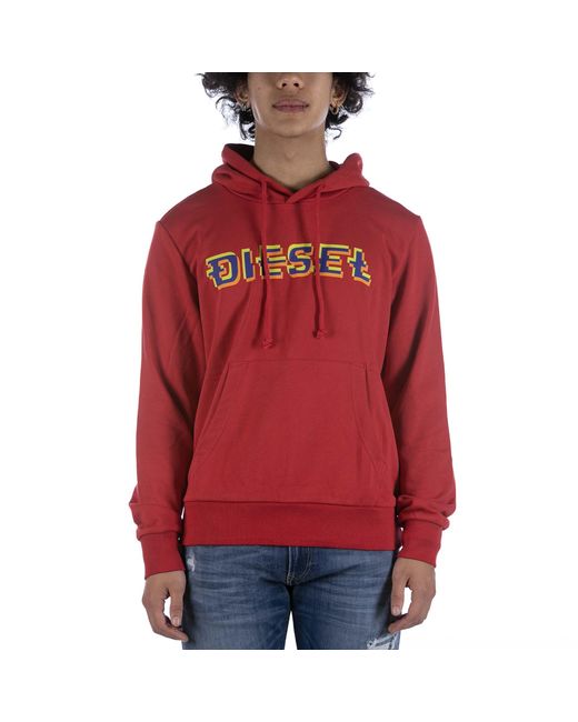DIESEL Red Sweatshirt S-Ginn Hood K27 for men