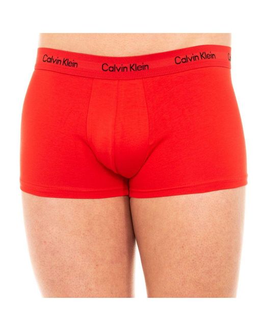 Calvin Klein Red Pack-3 Boxers Breathable Fabric And Anatomical Front U2664G for men