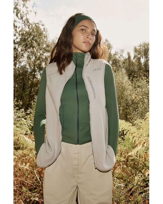 DSGN Studio Green Sport Polar Fleece Pocket Detail Gilet