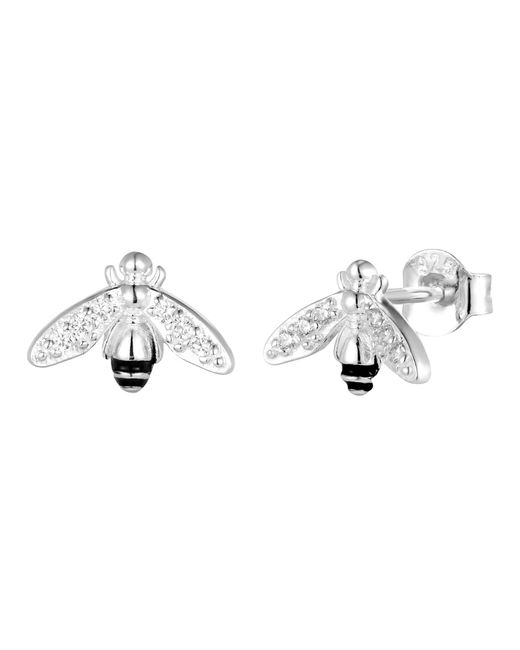 The Jewellery Stockroom Metallic Sterling Cz Bee Stud Earrings
