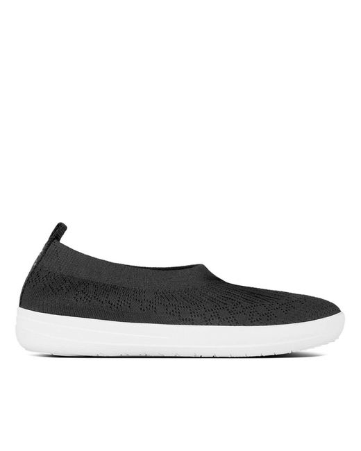 Fitflop Black Fit Flop Uberknit Slip On Ballet Pumps