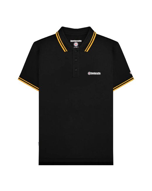 Lambretta Ss25 Twin Tip Poloshirt (zwart/goud) in het Black voor heren