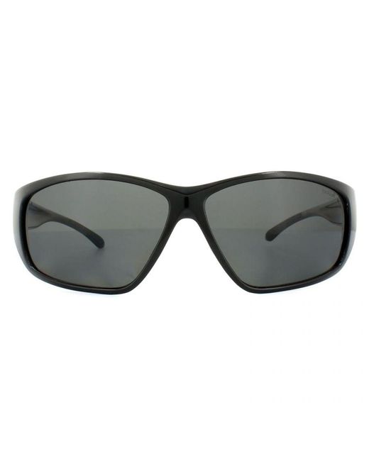 Bolle Gray Wrap Shiny Modulator Polarized Sunglasses