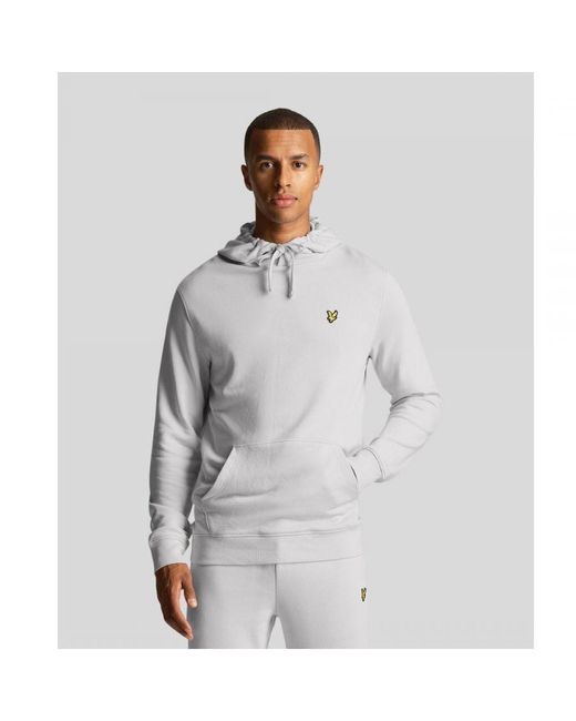 Lyle & Scott White Branded Light Mist Pull-Over Hoodie for men