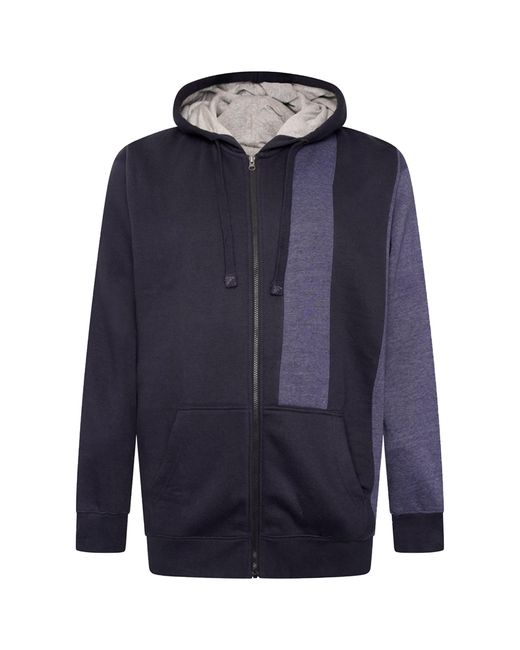 Forge Blue Full Zip Plus Size Hoodie for men