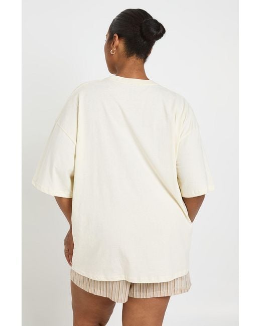 Boohoo White Plus Basic Oversized T Shirt