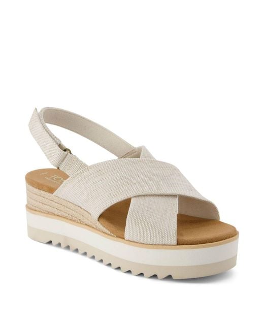 TOMS Metallic Diana Crossover Low Heel Open Toe Sandals