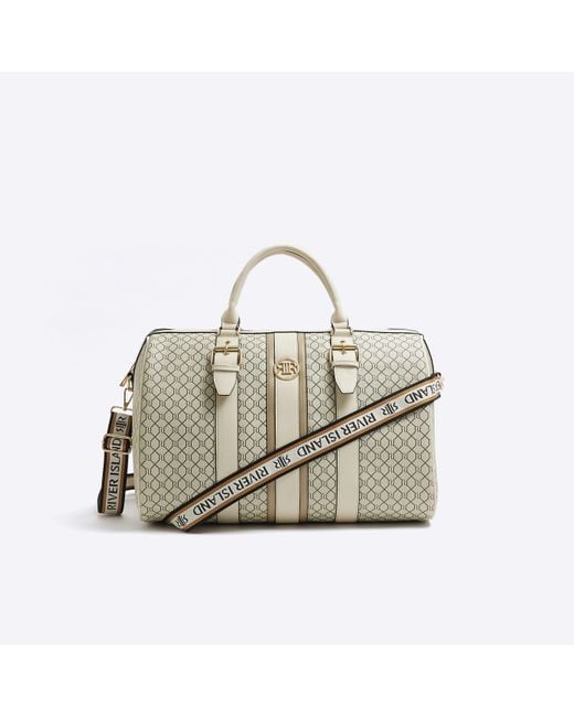 River Island White Travel Bag Ri Monogram