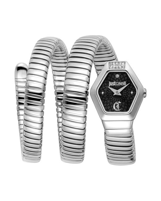 Just Cavalli Gray Snake 316L Stainless Steel Watch