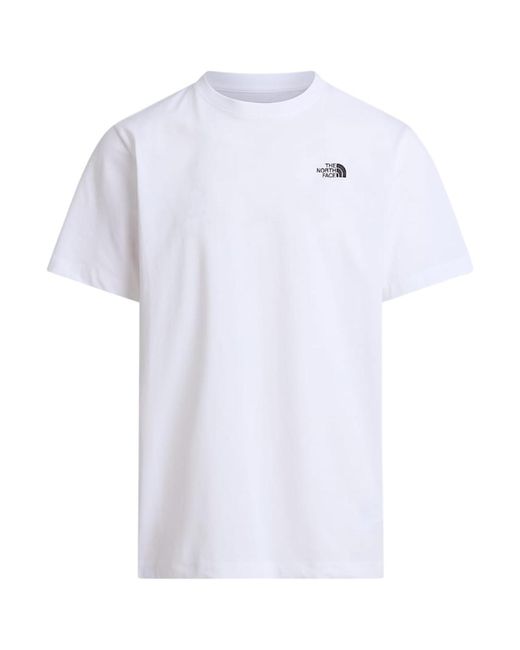 The North Face White Evolution Embroidered Logo Simple Dome T Shirt Cotton for men