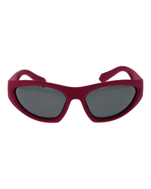 Polaroid Red Purple Plastic Sunglasses