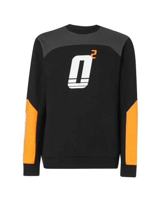 Oakley Black Long Sleeve Crew Neck Racing Team Top 472544 02E Cotton for men