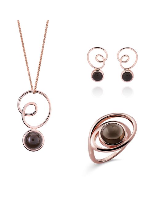 Orphelia Metallic 'Eugenia' 925 Sterling Set: Necklace + Earrings + Ring