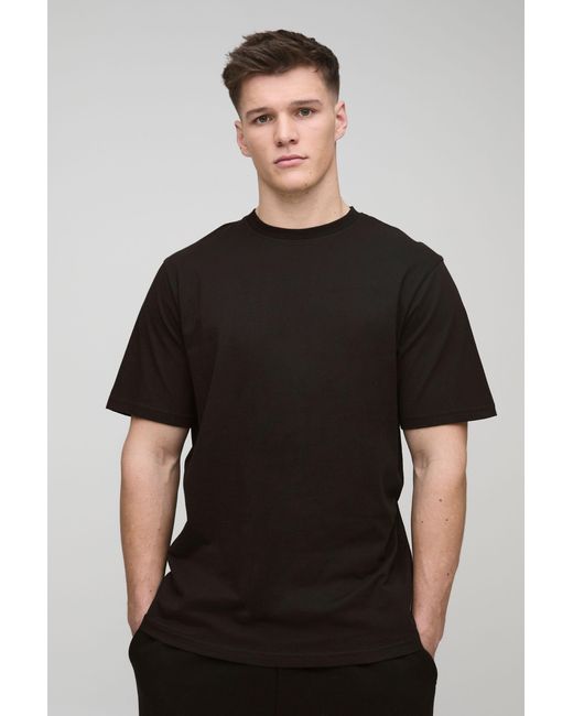 BoohooMAN Black Tall Regular Fit Basic Crew Neck T-shirt for men