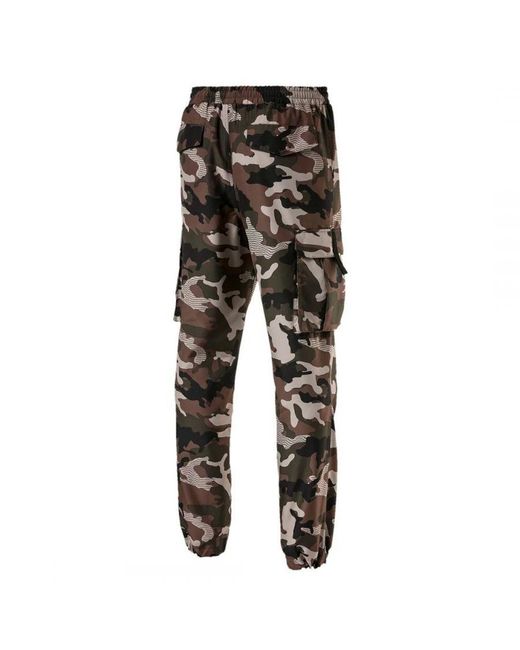 PUMA Black Xtg Trial Graphic Dark Cargo Pants 596871 01 for men