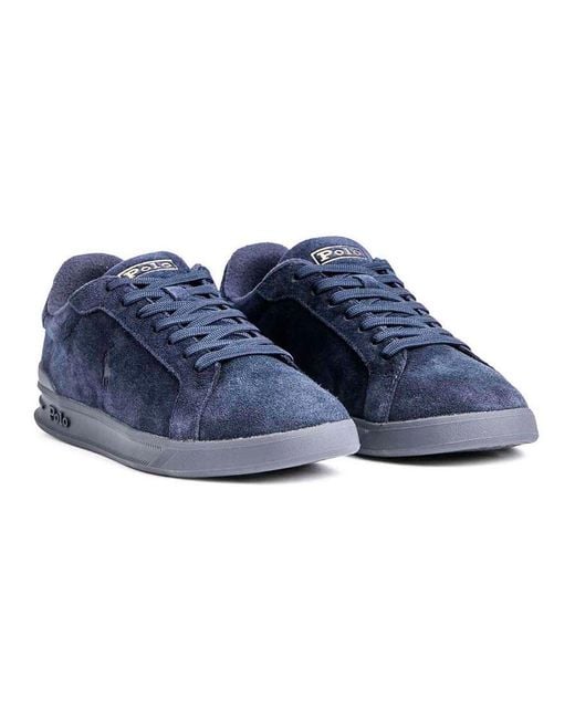 Ralph Lauren Blue Polo Heritage Suede Trainers for men