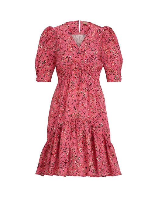 Boss Pink Dizziano V-Neck Short Sleeve Mini Dress