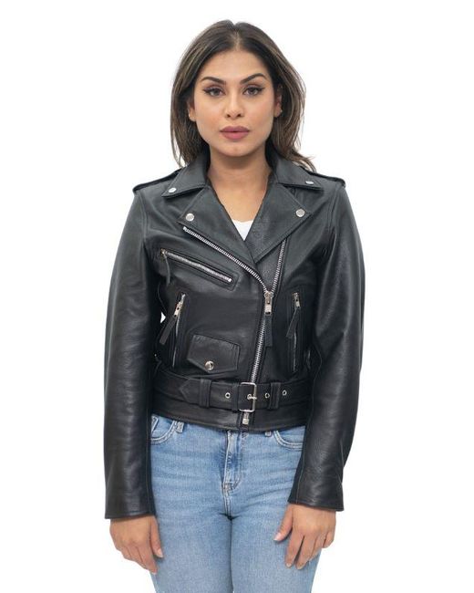 Infinity Leather Gray Cowhide Brando Biker Jacket-Murcia