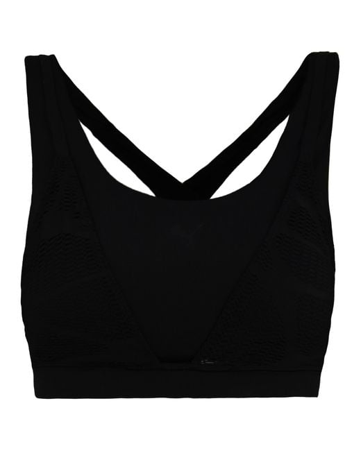 PUMA Black Studio Lace Strappy Bra Low Impact Training Crop Top 656685 01