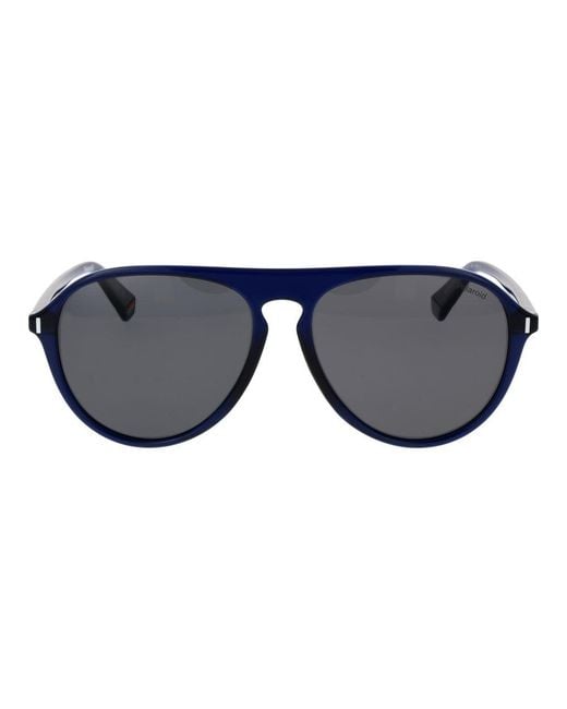 Polaroid Black Blue Plastic Sunglasses for men