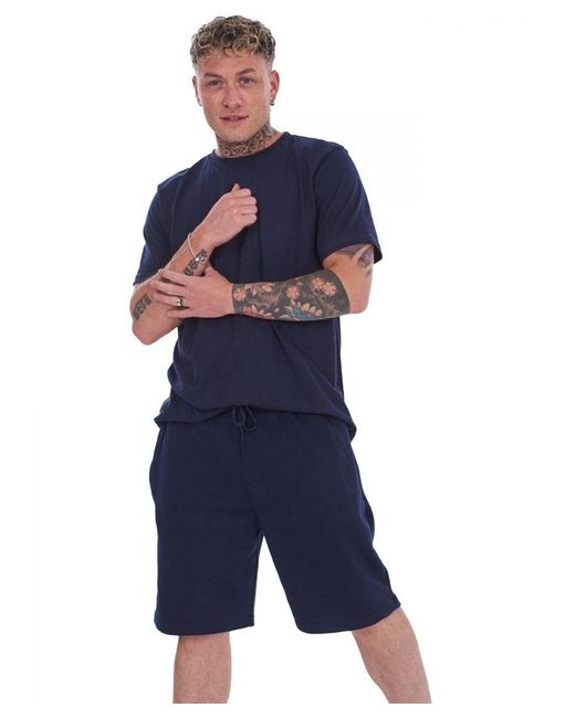 Kruze By Enzo Blue T-Shirt And Shorts Set for men