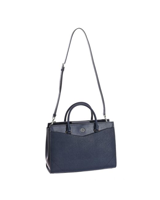 Michael Kors Blue Leather Satchel Top-Handle Bag