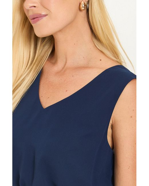 Wallis Blue Petite Chiffon V Neck Cami Top