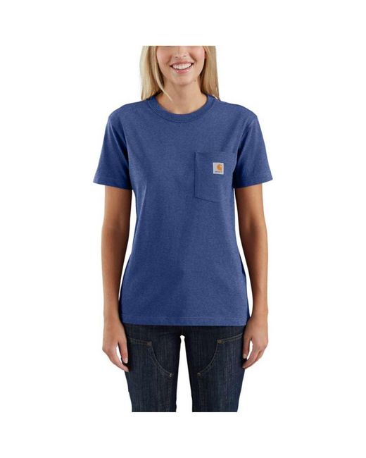 Carhartt Blue Pocket Workwear Ribknit Short Sleeve T-shirt