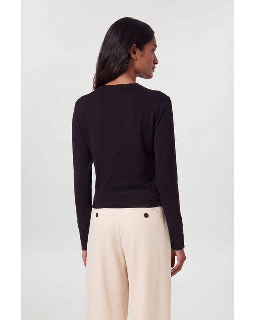 Karen Millen Black Forever Viscose Blend Knitted Long Sleeve Crew Neck Jumper