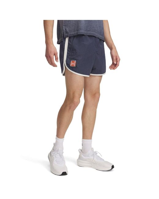 Under Armour Blue Run 96 Running Shorts With Curved Hem for men