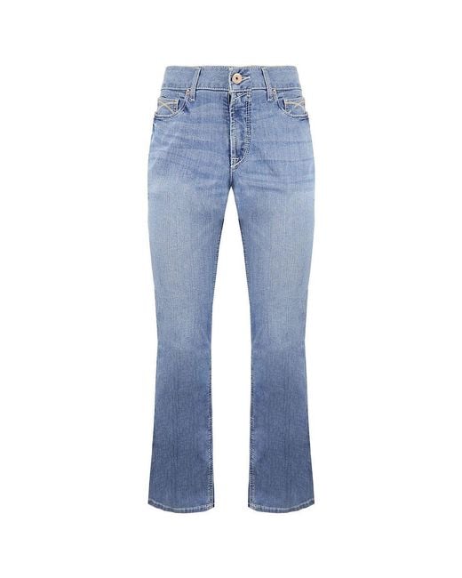 Ariat Blue Real Denim Mid Rise Boot Cut Light Vivian Jeans Cotton
