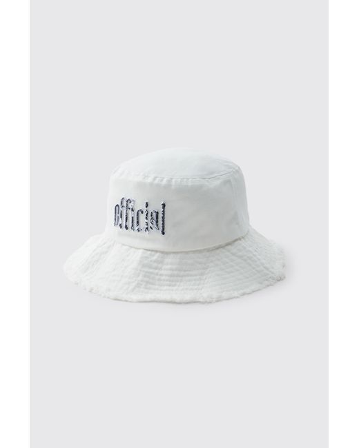 BoohooMAN Multicolor Bucket Hat With Distressed Edge Brim & Tapestry Applique for men