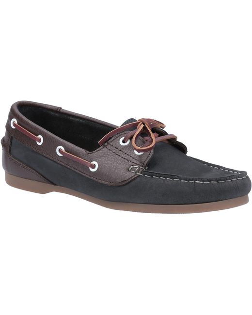 Riva Black Palafrugell Ladies Boat Shoe
