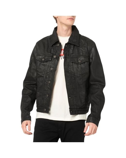 DIESEL Black Nhill Trucker Jacket for men