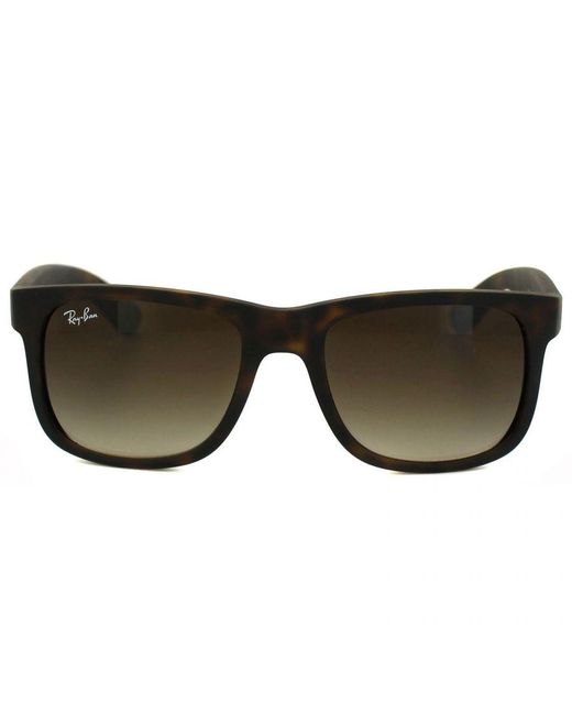 Ray-Ban Brown Sunglasses Justin 4165 710/13 Rubber Light Havana Gradient 51Mm for men
