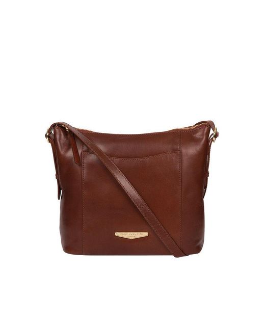 Pure Luxuries Brown 'Dee' Italian Vegetable-Tanned Leather Shoulder Bag