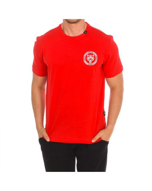 Philipp Plein Tips412 T-shirt Met Korte Mouwen Voor in het Red voor heren